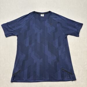 Gymshark Apex Men's T-Shirt Onyx Gray/Court Blue Slim Fit Size XXL